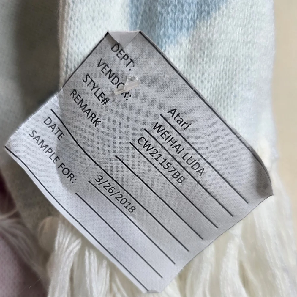 RARE Atari 2018 Factory Sample Knit Scarf Prototype Vaporwave Pastel Katakana